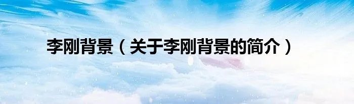 李刚背景（关于李刚背景的简介）
