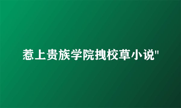 惹上贵族学院拽校草小说