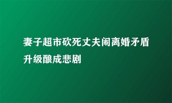 妻子超市砍死丈夫闹离婚矛盾升级酿成悲剧