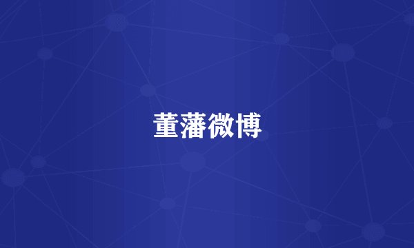 董藩微博