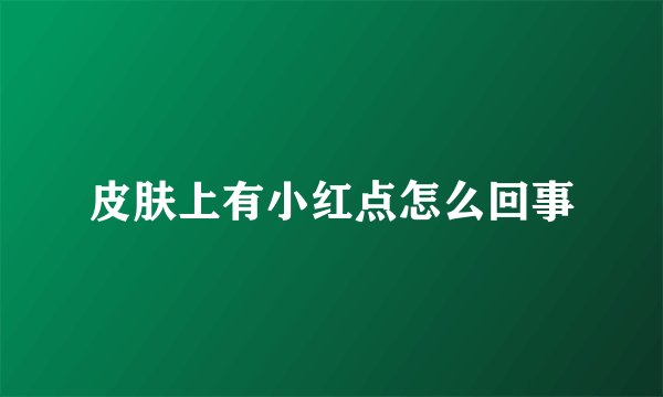 皮肤上有小红点怎么回事