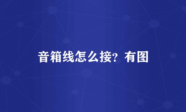 音箱线怎么接?有图