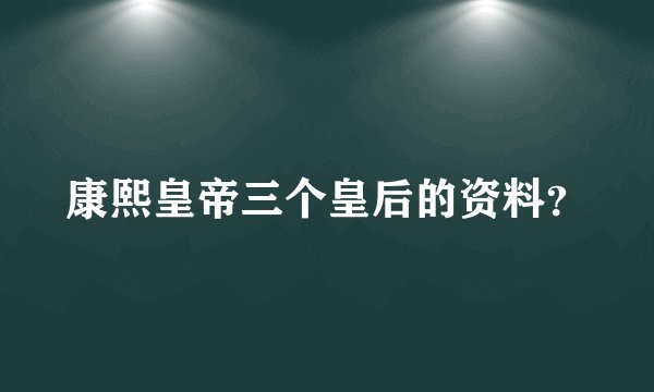 康熙皇帝三个皇后的资料？