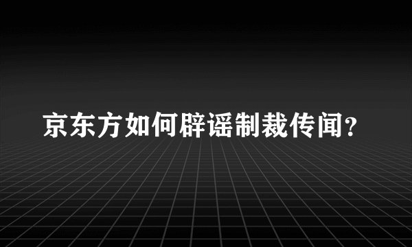 京东方如何辟谣制裁传闻？