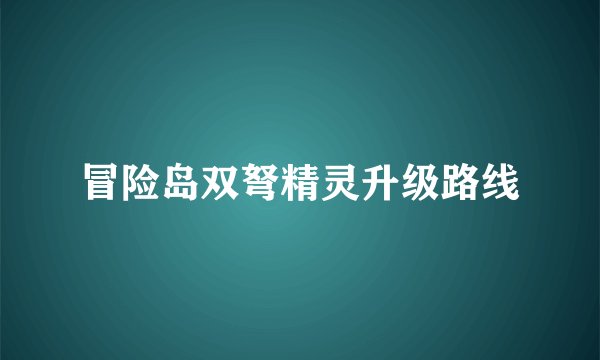冒险岛双弩精灵升级路线
