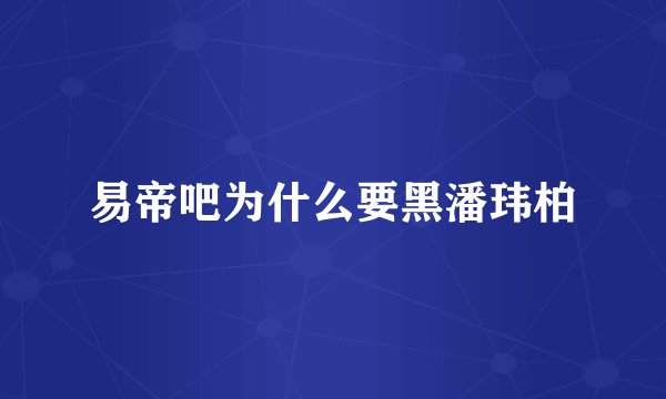 易帝吧为什么要黑潘玮柏