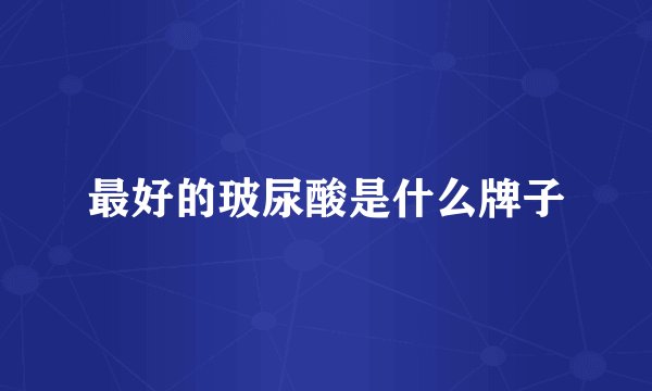 最好的玻尿酸是什么牌子