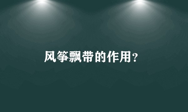 风筝飘带的作用?