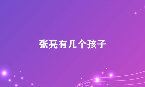 张亮有几个孩子
