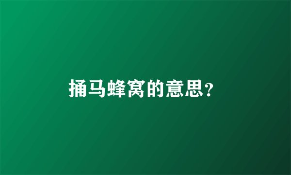 捅马蜂窝的意思？