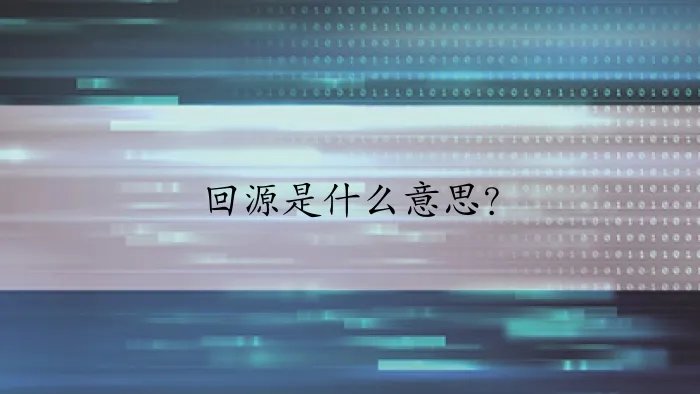 回源是什么意思？