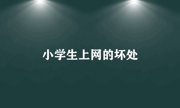 小学生上网的坏处