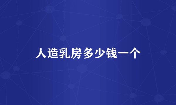 人造乳房多少钱一个