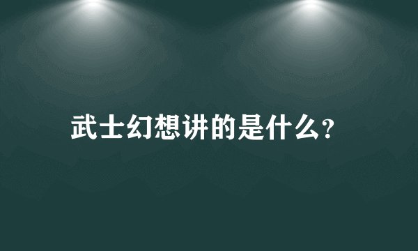 武士幻想讲的是什么？
