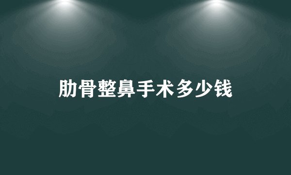 肋骨整鼻手术多少钱