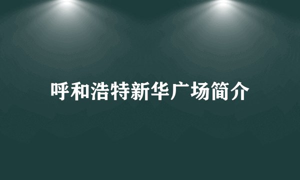 呼和浩特新华广场简介