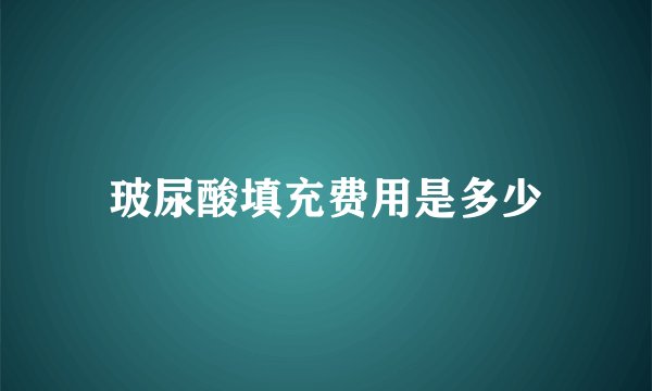 玻尿酸填充费用是多少