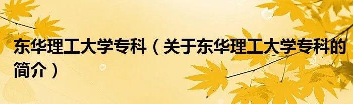东华理工大学专科(关于东华理工大学专科的简介)