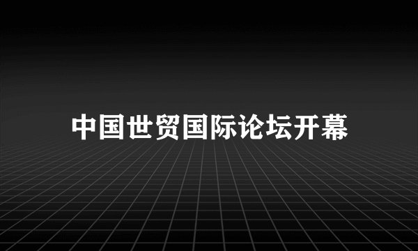 中国世贸国际论坛开幕
