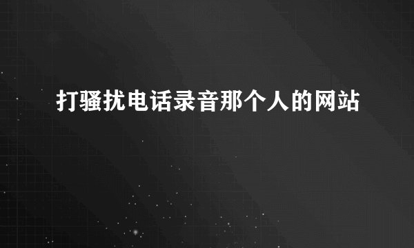 打骚扰电话录音那个人的网站