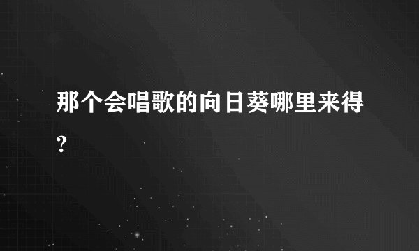 那个会唱歌的向日葵哪里来得?
