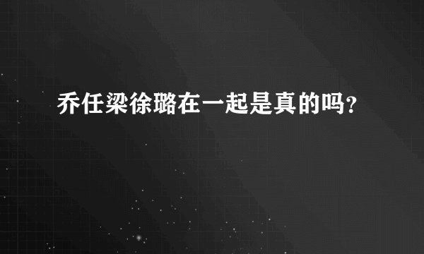 乔任梁徐璐在一起是真的吗？
