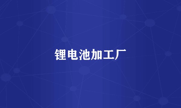 锂电池加工厂
