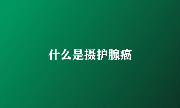 什么是摄护腺癌