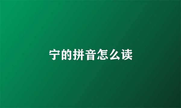 宁的拼音怎么读