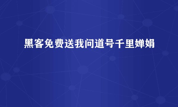 黑客免费送我问道号千里婵娟