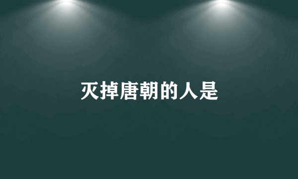 灭掉唐朝的人是