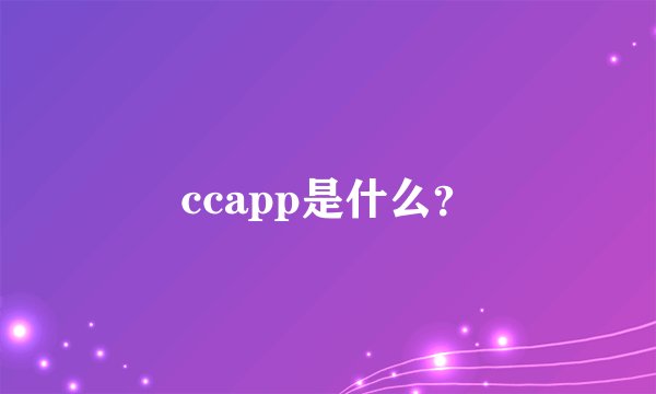 ccapp是什么？