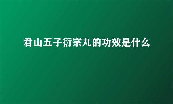 君山五子衍宗丸的功效是什么