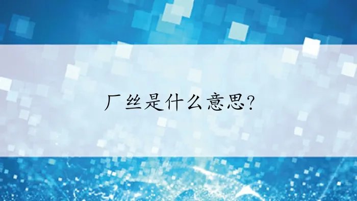 厂丝是什么意思？