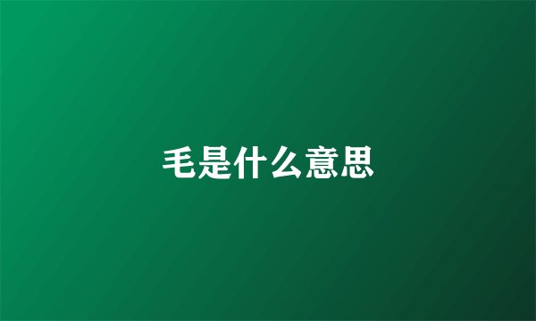 毛是什么意思