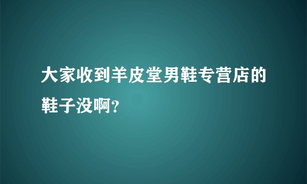 大家收到羊皮堂男鞋专营店的鞋子没啊？