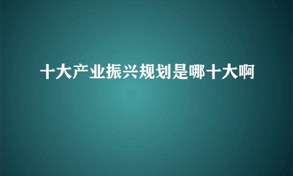 十大产业振兴规划是哪十大啊