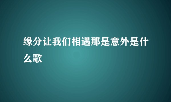 缘分让我们相遇那是意外是什么歌