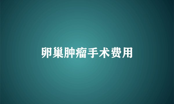 卵巢肿瘤手术费用