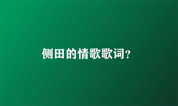 侧田的情歌歌词?