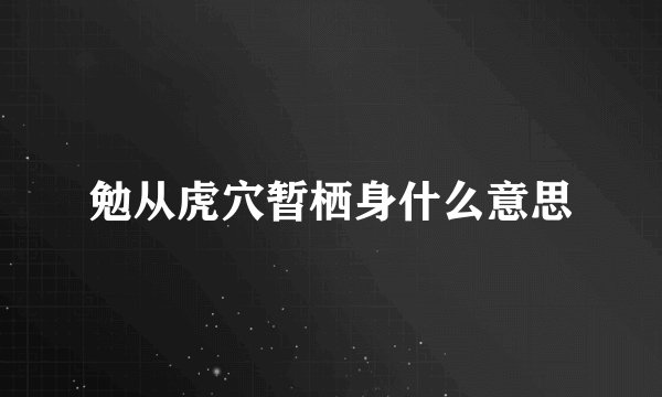 勉从虎穴暂栖身什么意思