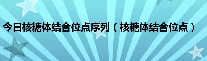 今日核糖体结合位点序列（核糖体结合位点）