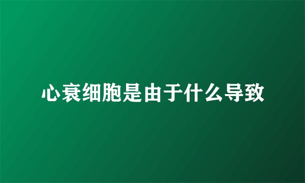 心衰细胞是由于什么导致