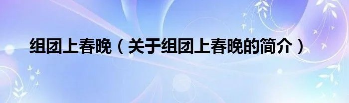 组团上春晚(关于组团上春晚的简介)