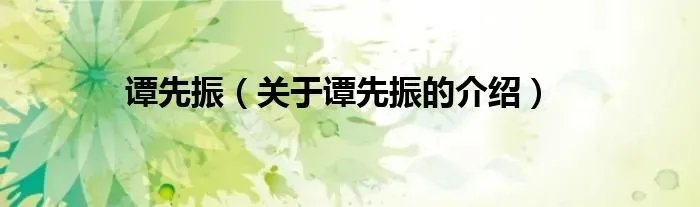 谭先振（关于谭先振的介绍）