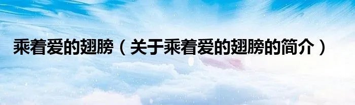 乘着爱的翅膀（关于乘着爱的翅膀的简介）