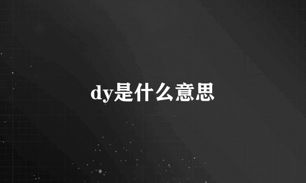 dy是什么意思