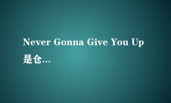 Never Gonna Give You Up是仓木麻衣和谁一起唱的？