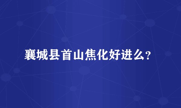 襄城县首山焦化好进么？