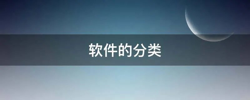 软件的分类